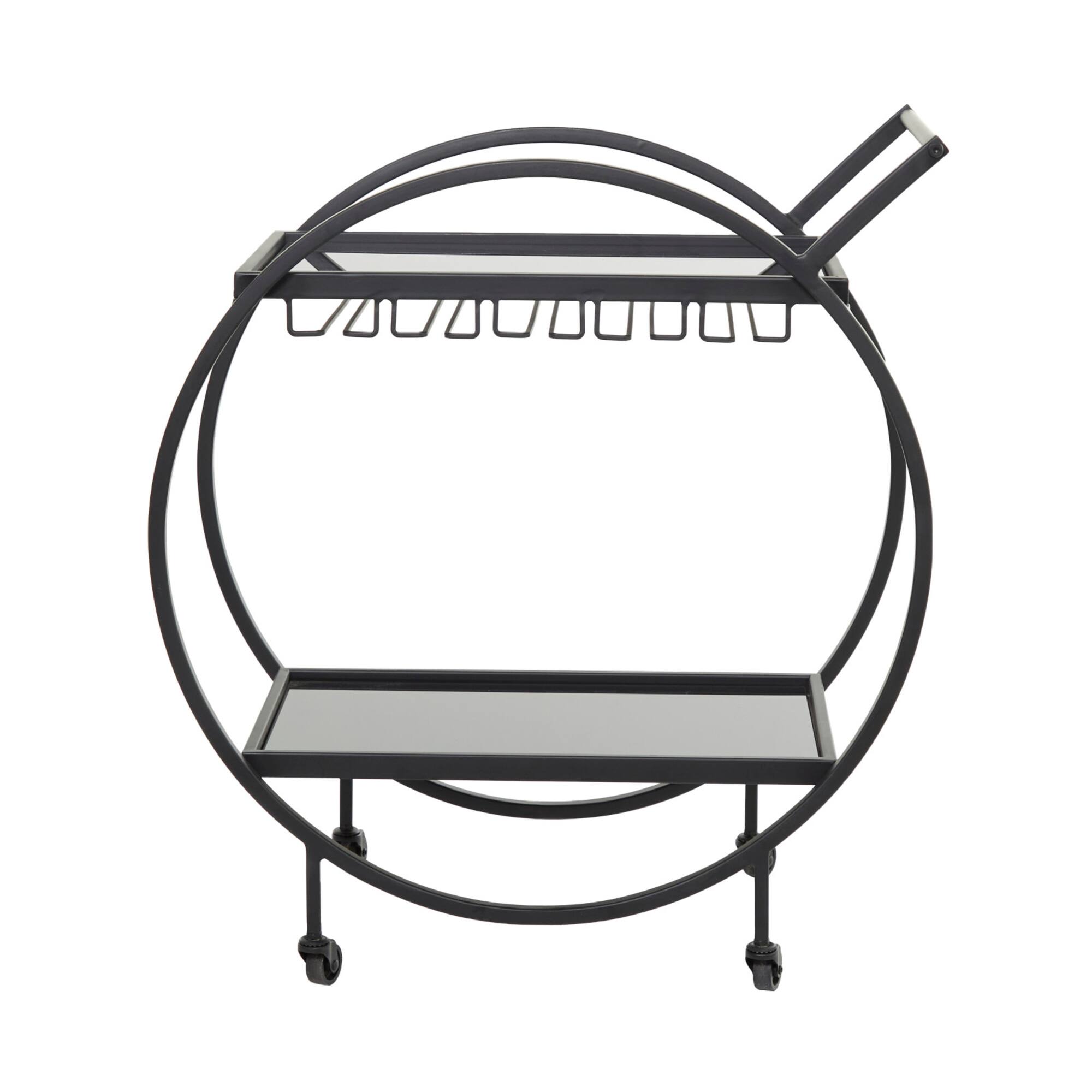 31" Metal Contemporary Bar Cart